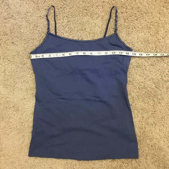 Lake Blue Cotton Athletic Tank Top With Adjustable Straps + Built In Support - Picture 12 of 15